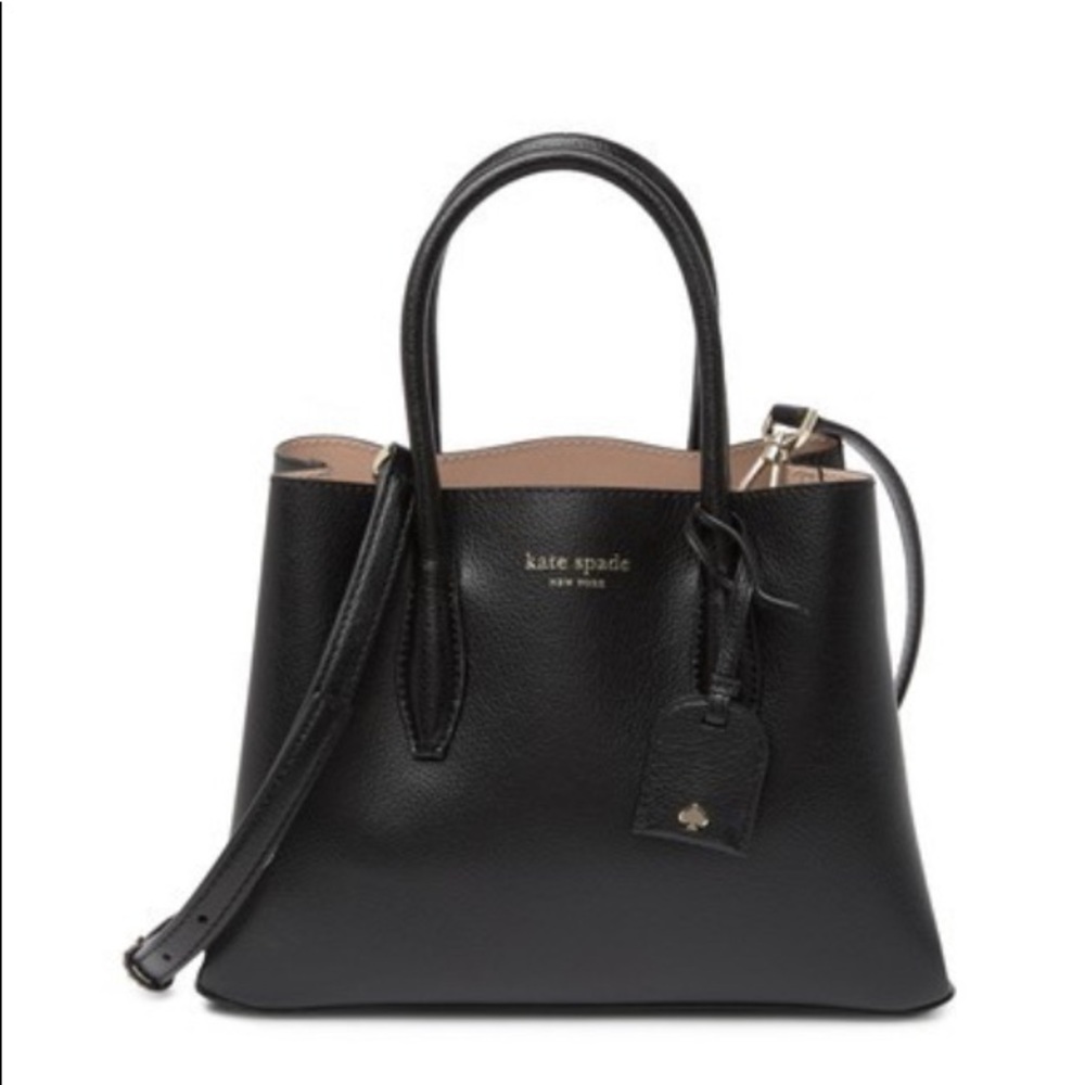 KATE SPADE BLACK LEATHER SATCHEL &NEDA WALLET SET - Picture 2 of 9